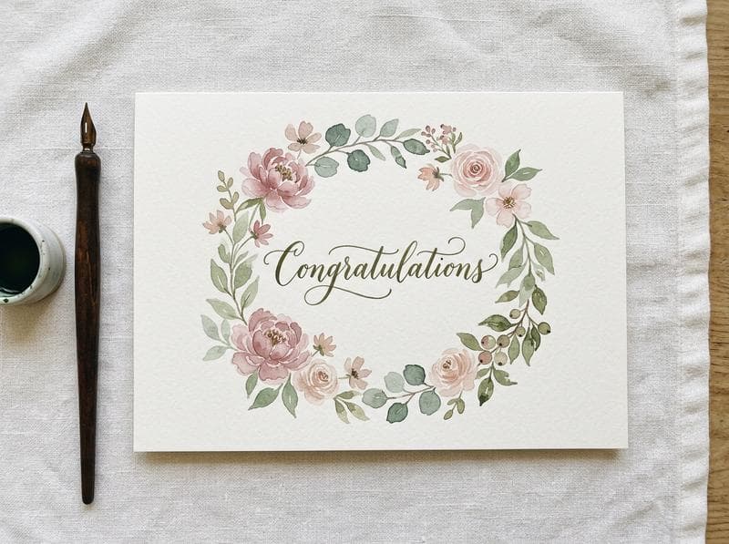 Congratulations Wreath Card - Image 1
